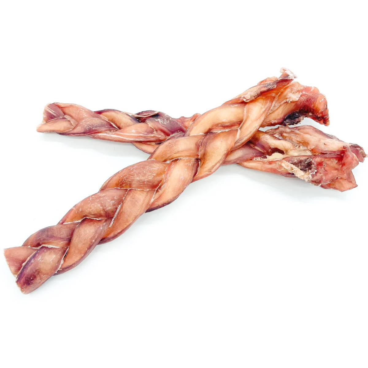 Two monster braided bully stick dog treats from Bully Bunches.