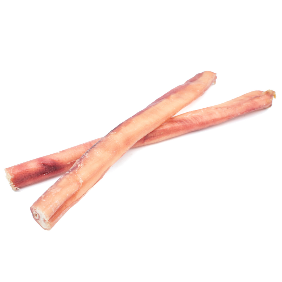 Two 12 inch thick bully stick dog treats from Bully Bunches