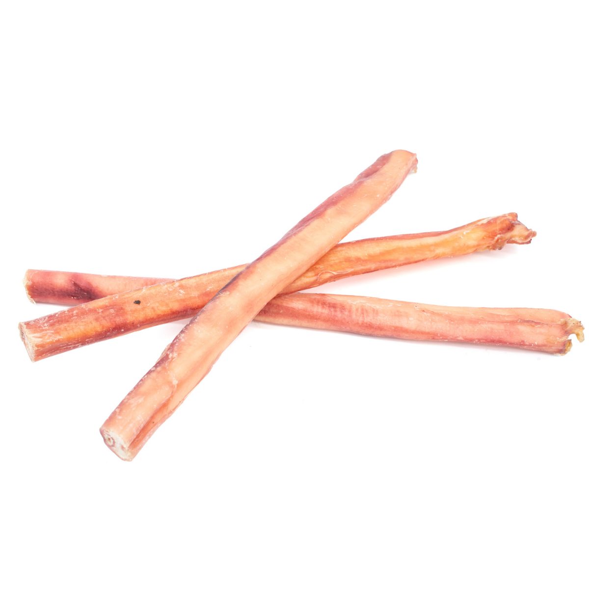 Three 12 inch thick bully stick dog treats from Bully Bunches