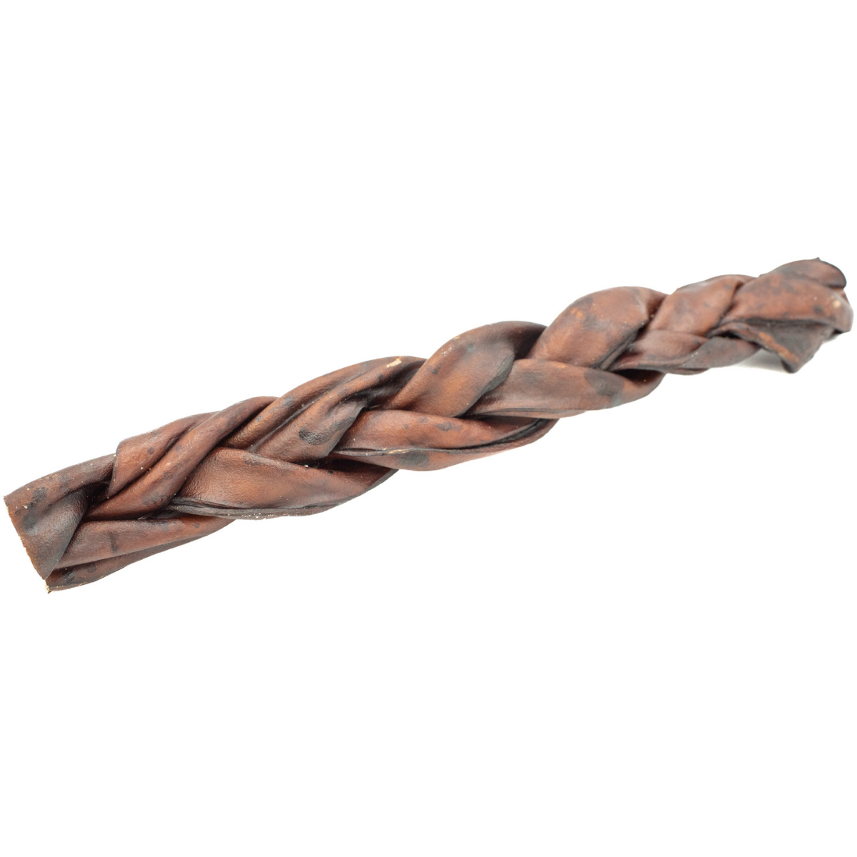 A 10-12 inch standard braided collagen stick dog treat from Bully Bunches