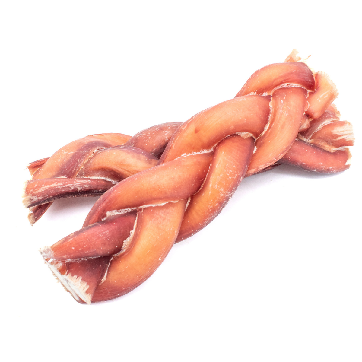 Two 6-inch thick braided bully stick dog treats from Bully Bunches.