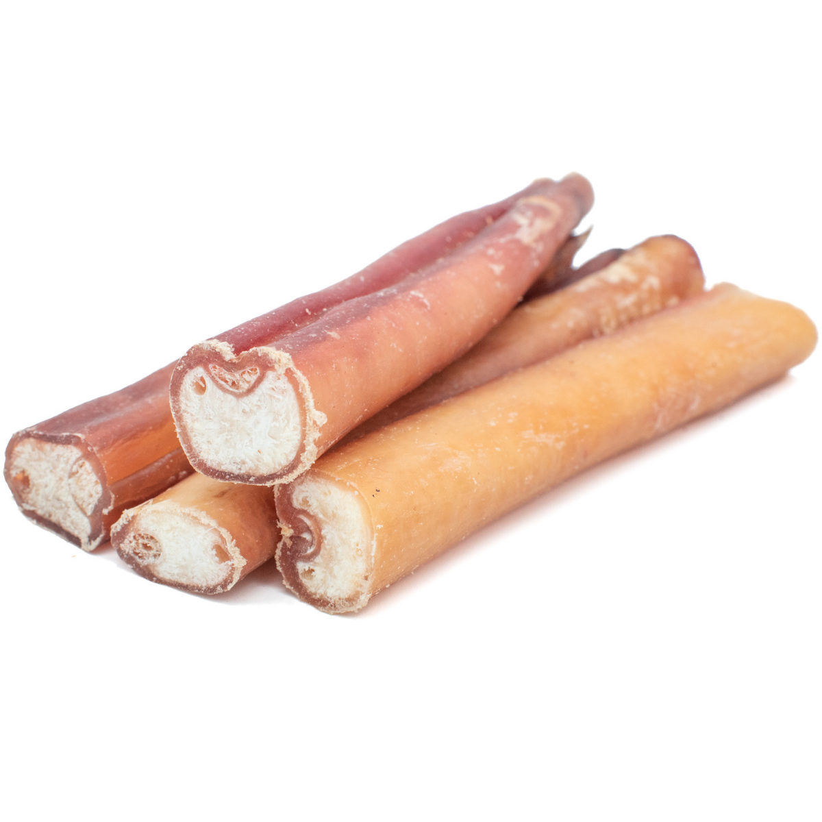 A bunch of 6-inch jumbo bully stick dog treats from Bully Bunches.