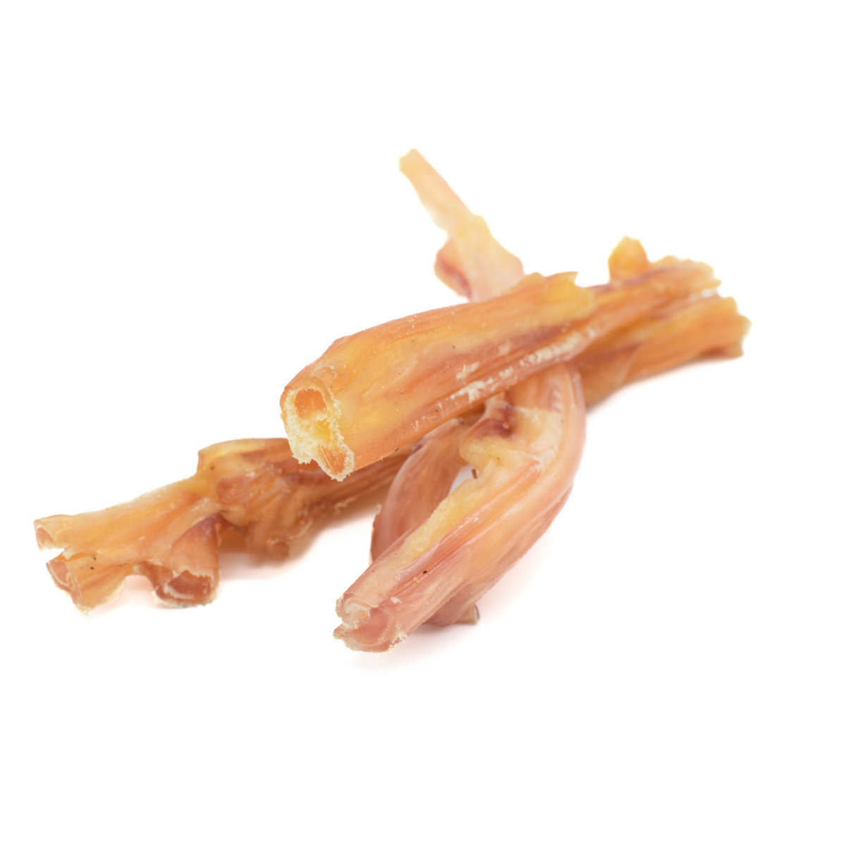 A bunch of beef tendon dog treats from Bully Bunches.