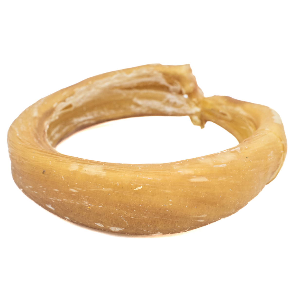 A jumbo bully stick ring dog treat from Bully Bunches.