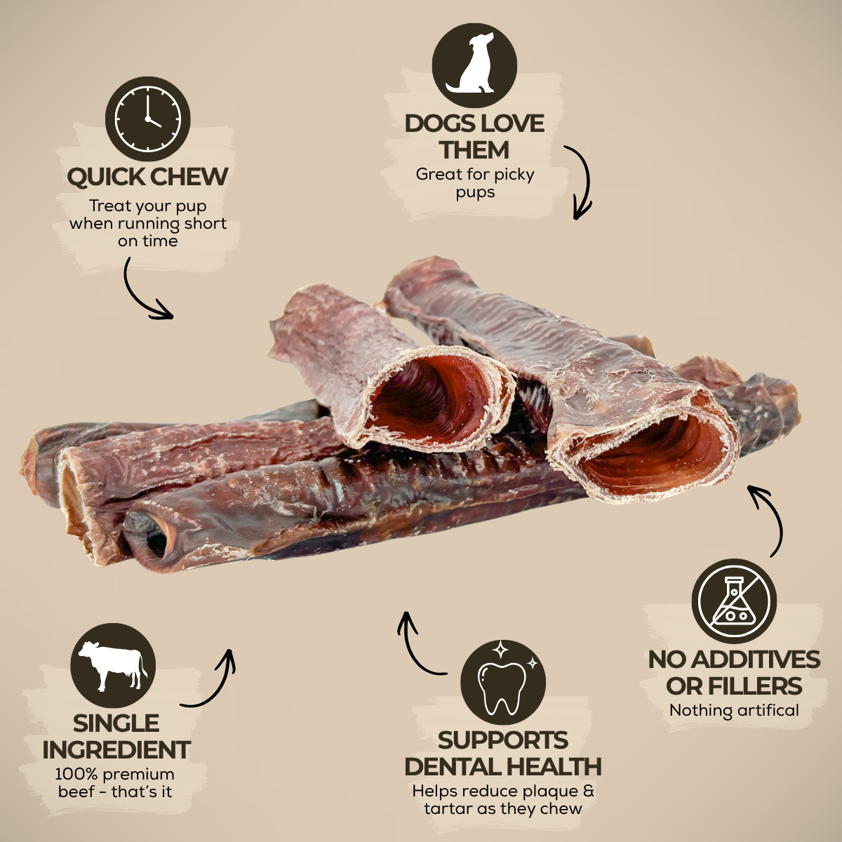12 Inch Trachea Wrapped in Jerky