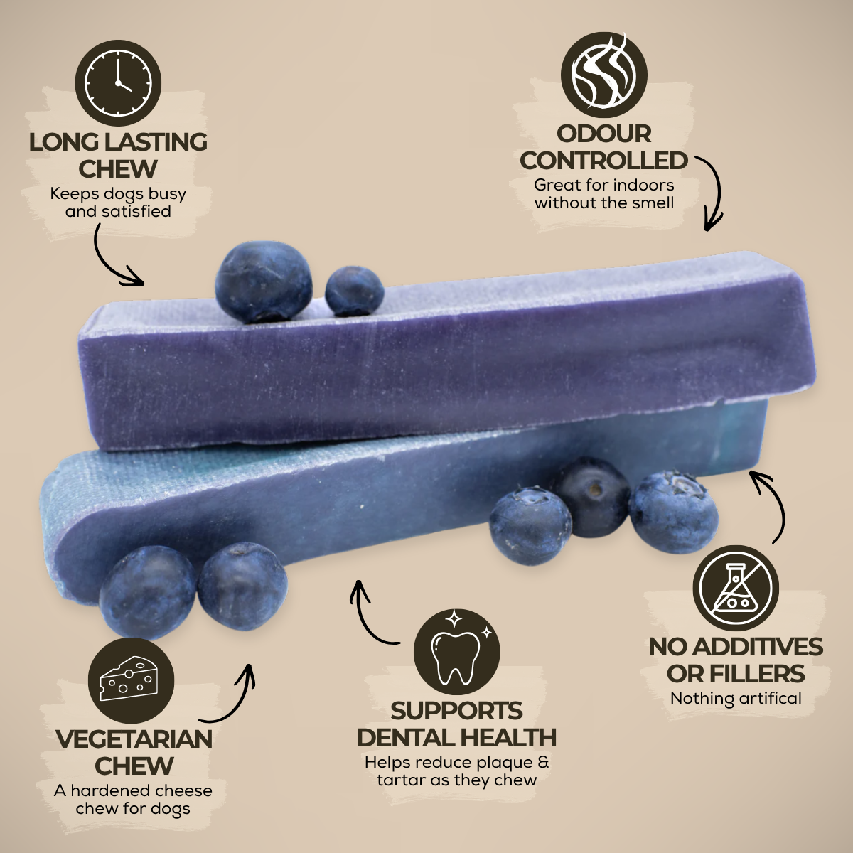 Blueberry Himalayan Yak Chew (MEDIUM)